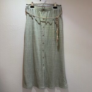 Kiss Scarlett 90s Maxi Skirt Button Phoebe Buffay Cottagecore Rope Belt Small